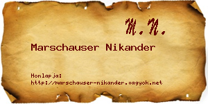 Marschauser Nikander névjegykártya